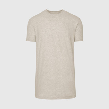 Heather Light Khaki Tall Round Hem Crew Neck T-Shirt