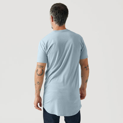 Pale Blue Tall Round Hem Crew Neck T-Shirt