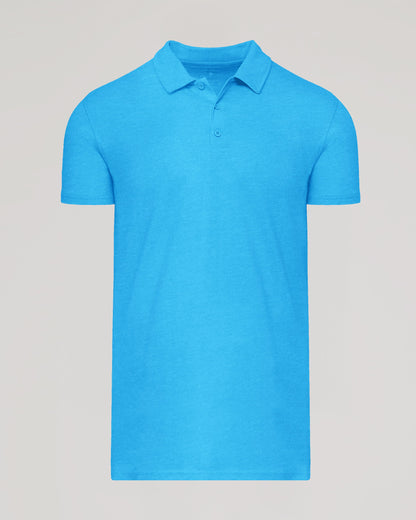 Dark Heather Bahama Blue Short Sleeve Tall Polo