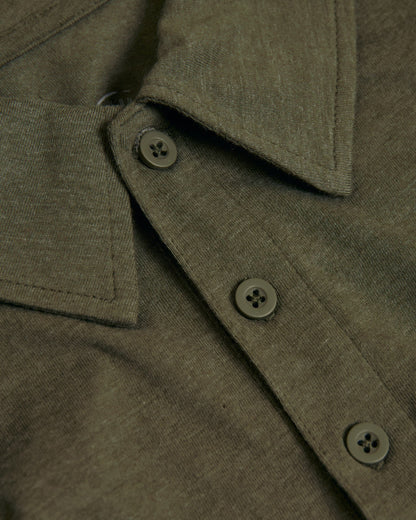 Heather Military Green Short Sleeve Tall Polo