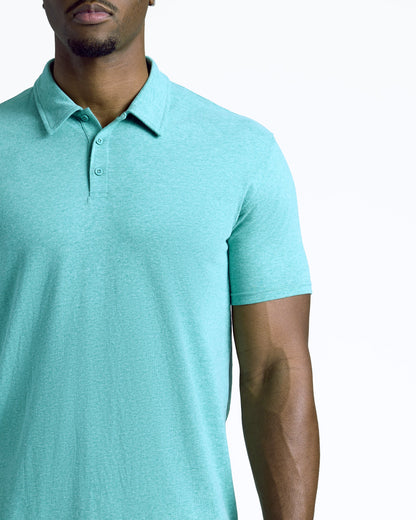 Light Heather Greenery Short Sleeve Tall Polo