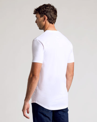 White Classic Tall Curved Hem Crew 10-Pack