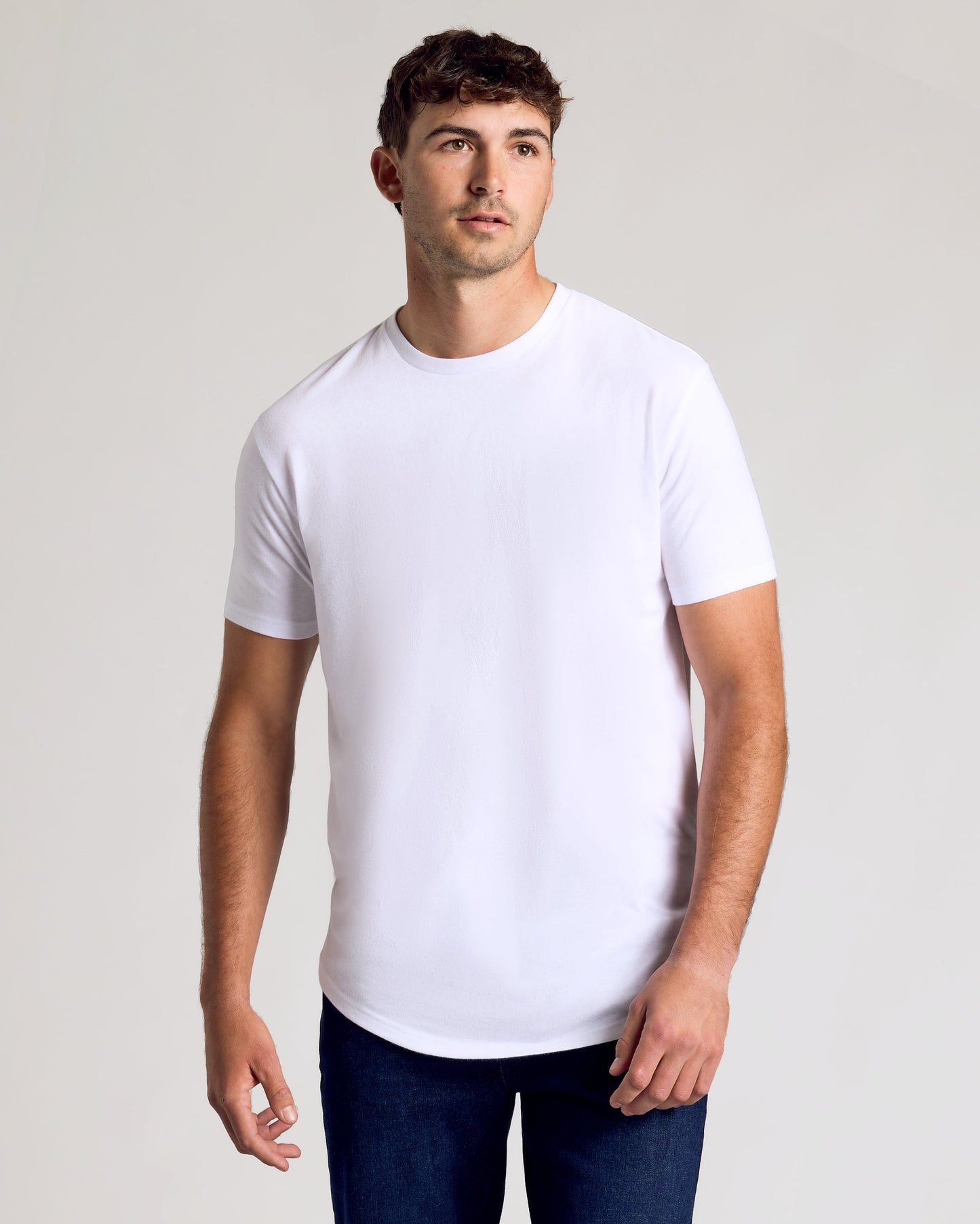 White Classic Tall Curved Hem Crew 10-Pack