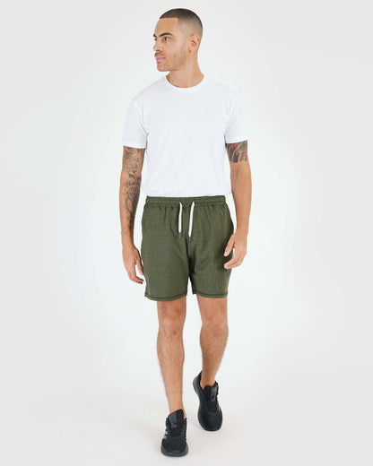 Dark Heather Military Green Active Comfort Short