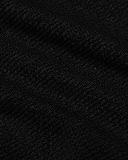 Girls Black Waffle Long Sleeve Henley & Waffle Leg Pants 2-Pack