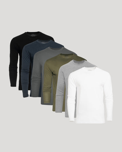 True Classic Men’s Long Sleeve Crew Neck Tee – Soft Cotton Stretch Fit, Tailored Everyday Shirt for Layering, Loungewear, or Streetwear Looks