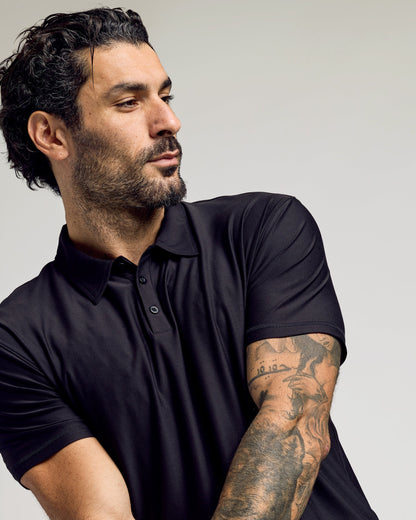 Black Active Short Sleeve Polo 1.0