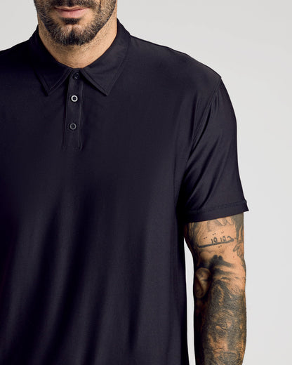 Black Active Short Sleeve Polo 1.0