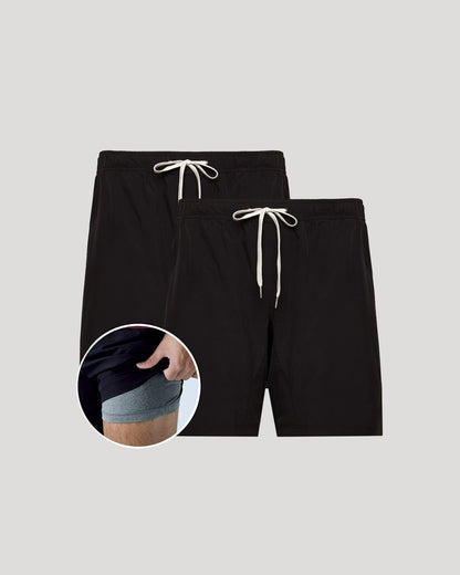 True Classic Men's Active Shorts 9"- Quick Dry Stretch Gym Shorts with Built-In Liner, Athletic Shorts for Gym Fits, Basketball, or Outdoor Workouts