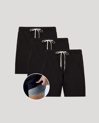 True Classic Men's Active Shorts 9"- Quick Dry Stretch Gym Shorts with Built-In Liner, Athletic Shorts for Gym Fits, Basketball, or Outdoor Workouts
