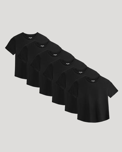 Boys' Classic Curved Hem Crew Neck 6-Pack