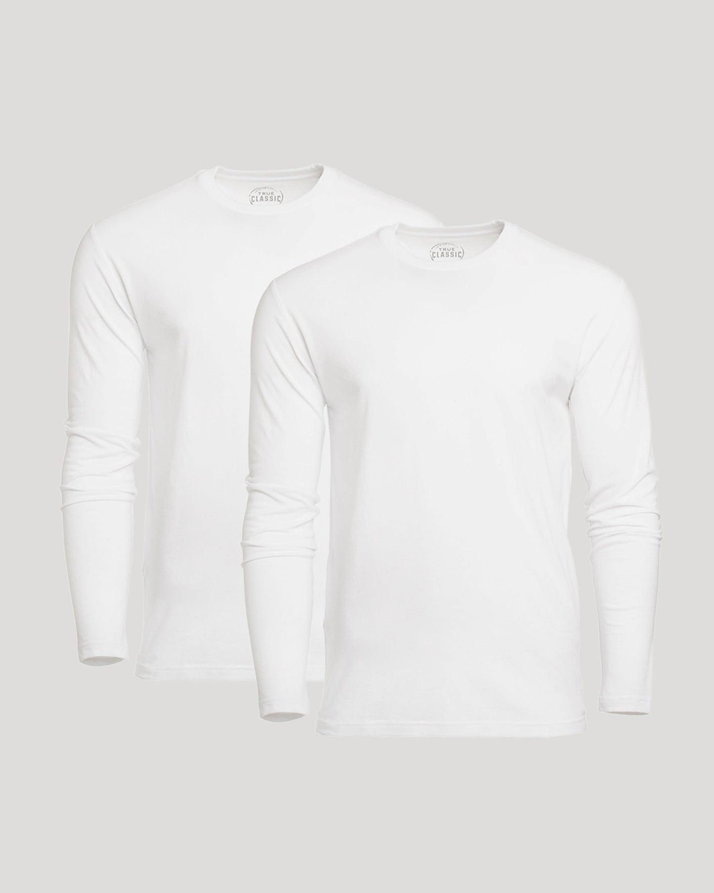 All White Classic Long Sleeve Crew 2-Pack