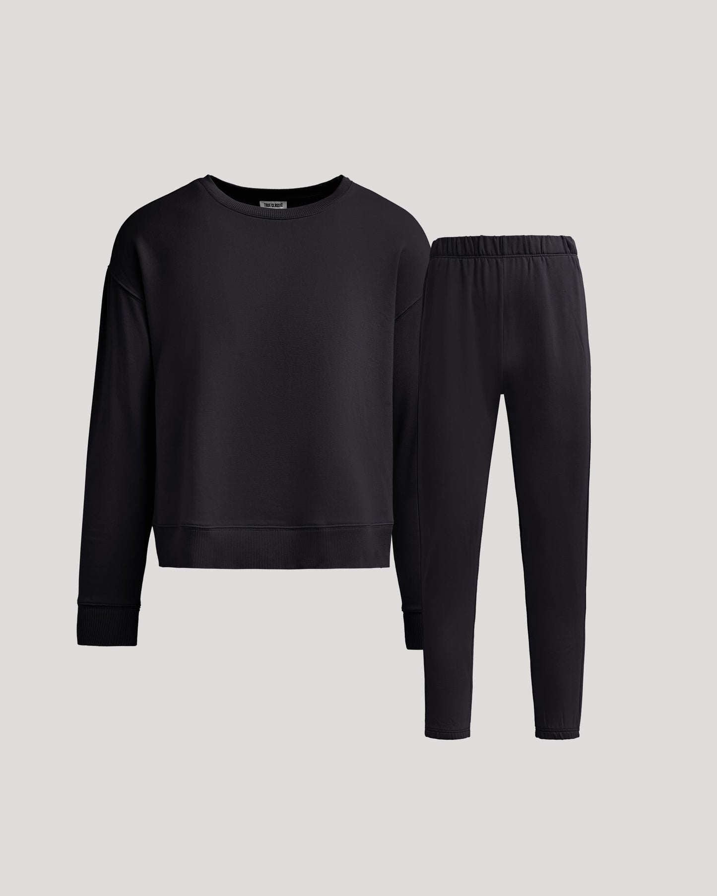 True Classic Womens Slouch Pullover Crew & Relaxed Jogger Set  Ultra-Soft Modal-Cotton Fleece 2-Piece Loungewear