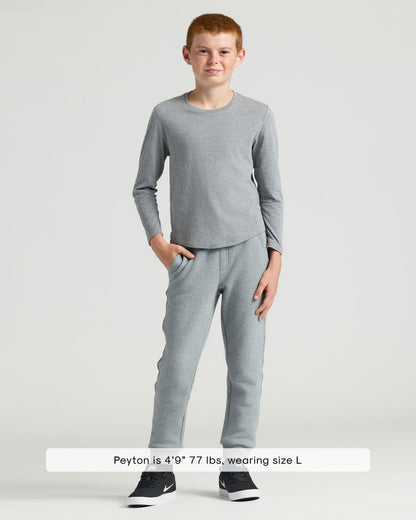 Boys' Classic Long Sleeve Curved Hem Crew Neck 3-Pack