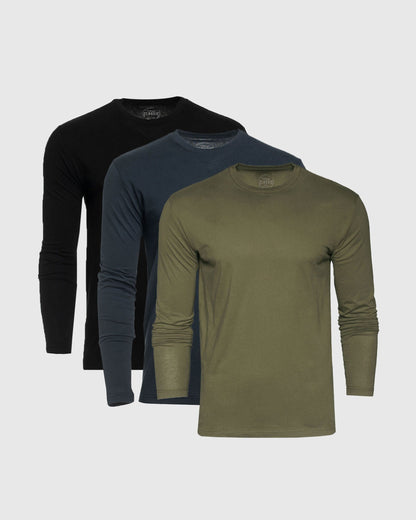 True Classic Men’s Long Sleeve Crew Neck Tee – Soft Cotton Stretch Fit, Tailored Everyday Shirt for Layering, Loungewear, or Streetwear Looks