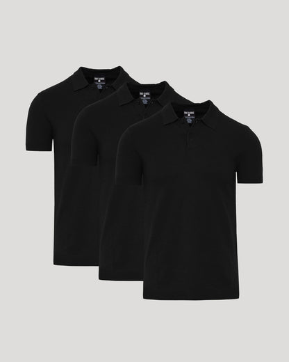 True Classic Men’s Sweater Polo – Dressy Short Sleeve Knit Polo with Stretch, Moisture-Wicking & UPF 30