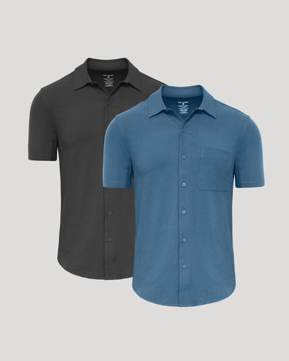 Gray Fiord Short Sleeve Ripstop Commuter Shirt 2 Pack