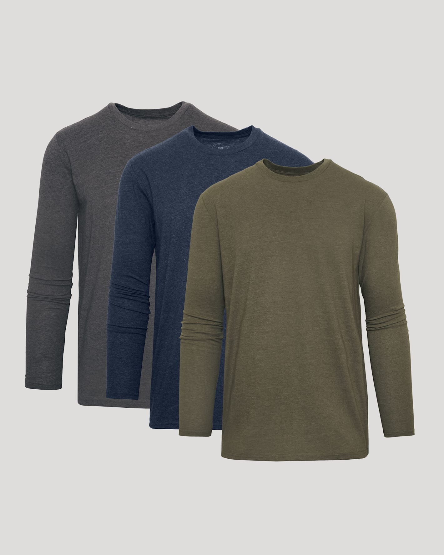 Heather Long Sleeve Crew Neck T-Shirt 3-Pack