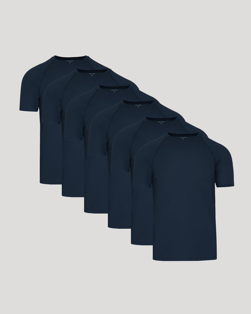 Navy Active Mesh Crew 6-Pack