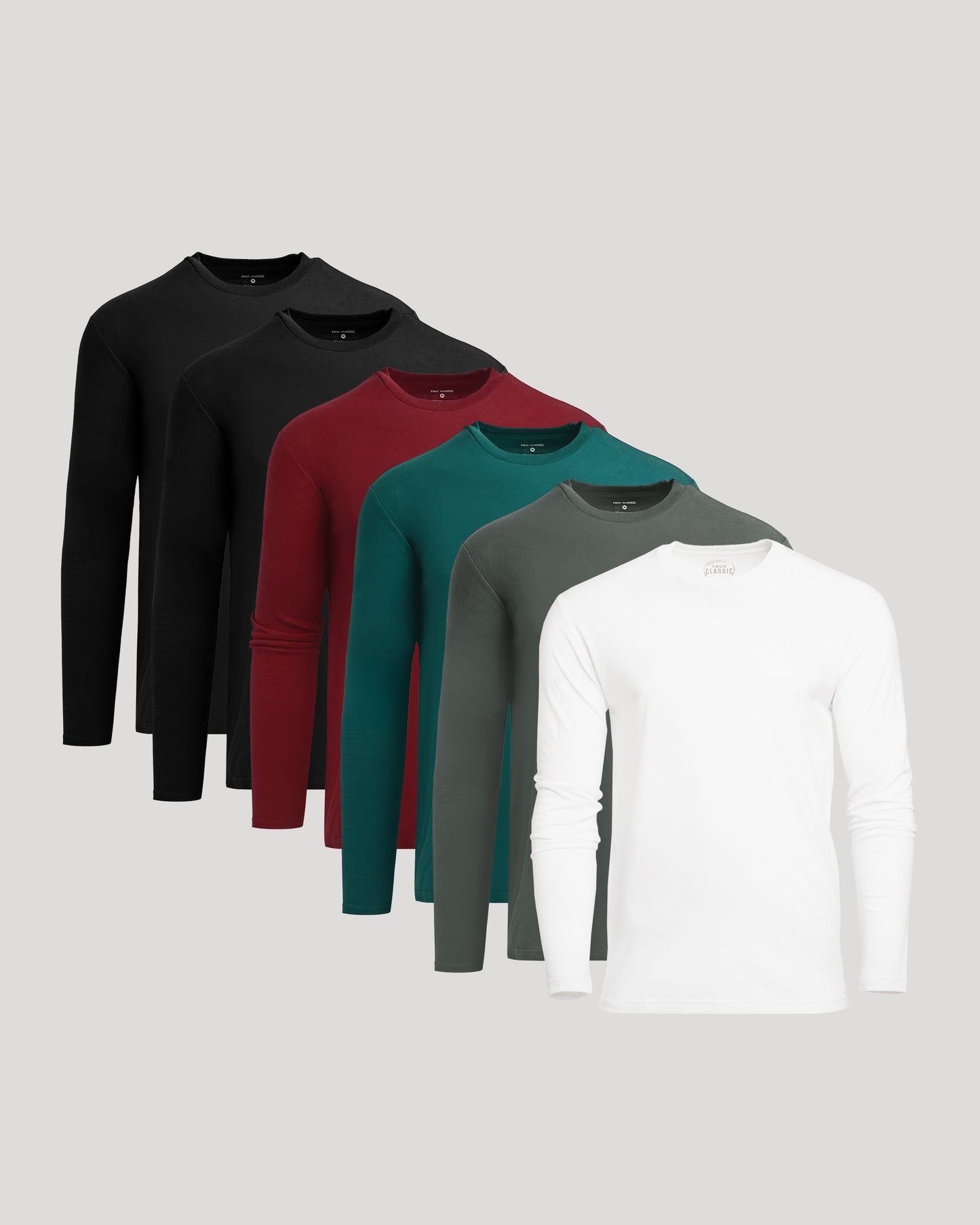 True Classic Men’s Long Sleeve Crew Neck Tee – Soft Cotton Stretch Fit, Tailored Everyday Shirt for Layering, Loungewear, or Streetwear Looks