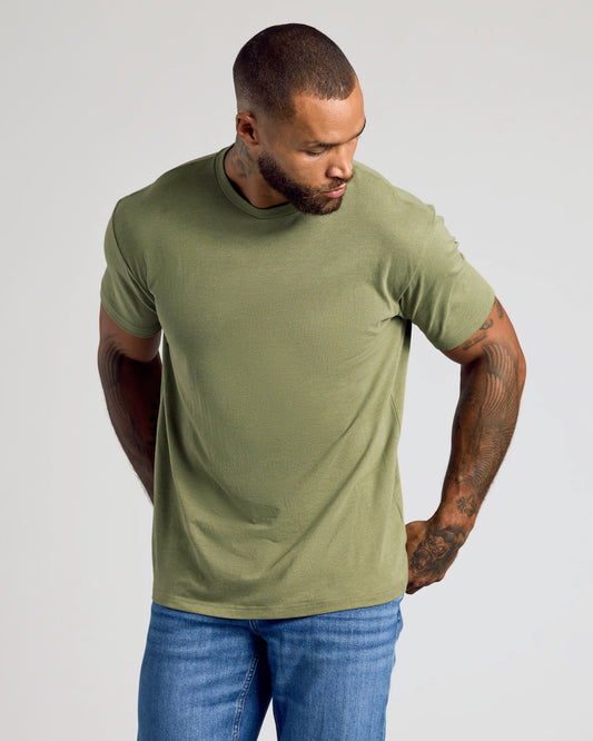Dark Heather Willow Short Sleeve Crew Neck Tee