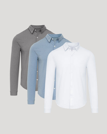 Standard Long Sleeve Modern Knit Oxford 3-Pack