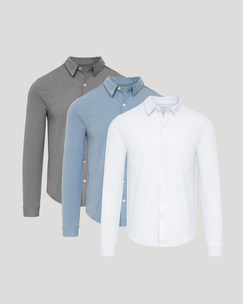 Standard Long Sleeve Modern Knit Oxford 3-Pack