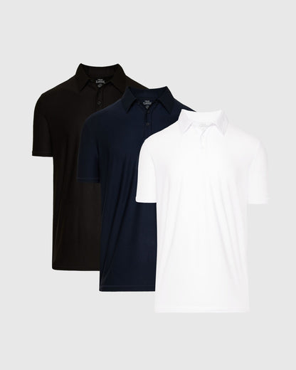 True Classic Men’s Active Short Sleeve Polo - Moisture Wicking Golf Shirt with Stretch Fit, Casual Menswear for Workwear, Blue Collar, or Gifts