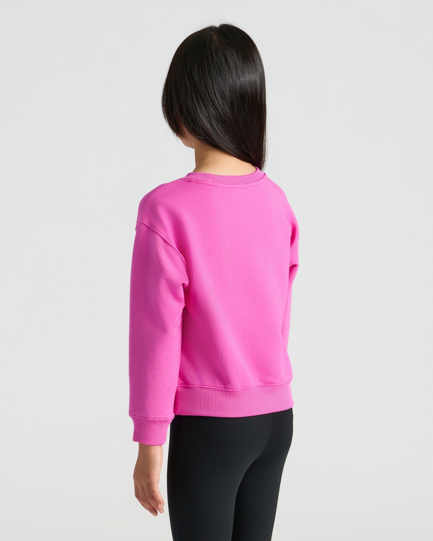 Girls Stormcloud & Electric Fuchsia Slouch Pullover Crew 2-Pack