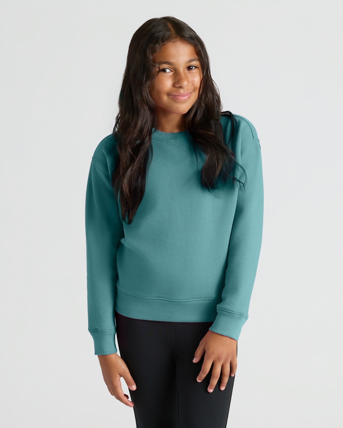 Girls Stormcloud & Electric Fuchsia Slouch Pullover Crew 2-Pack