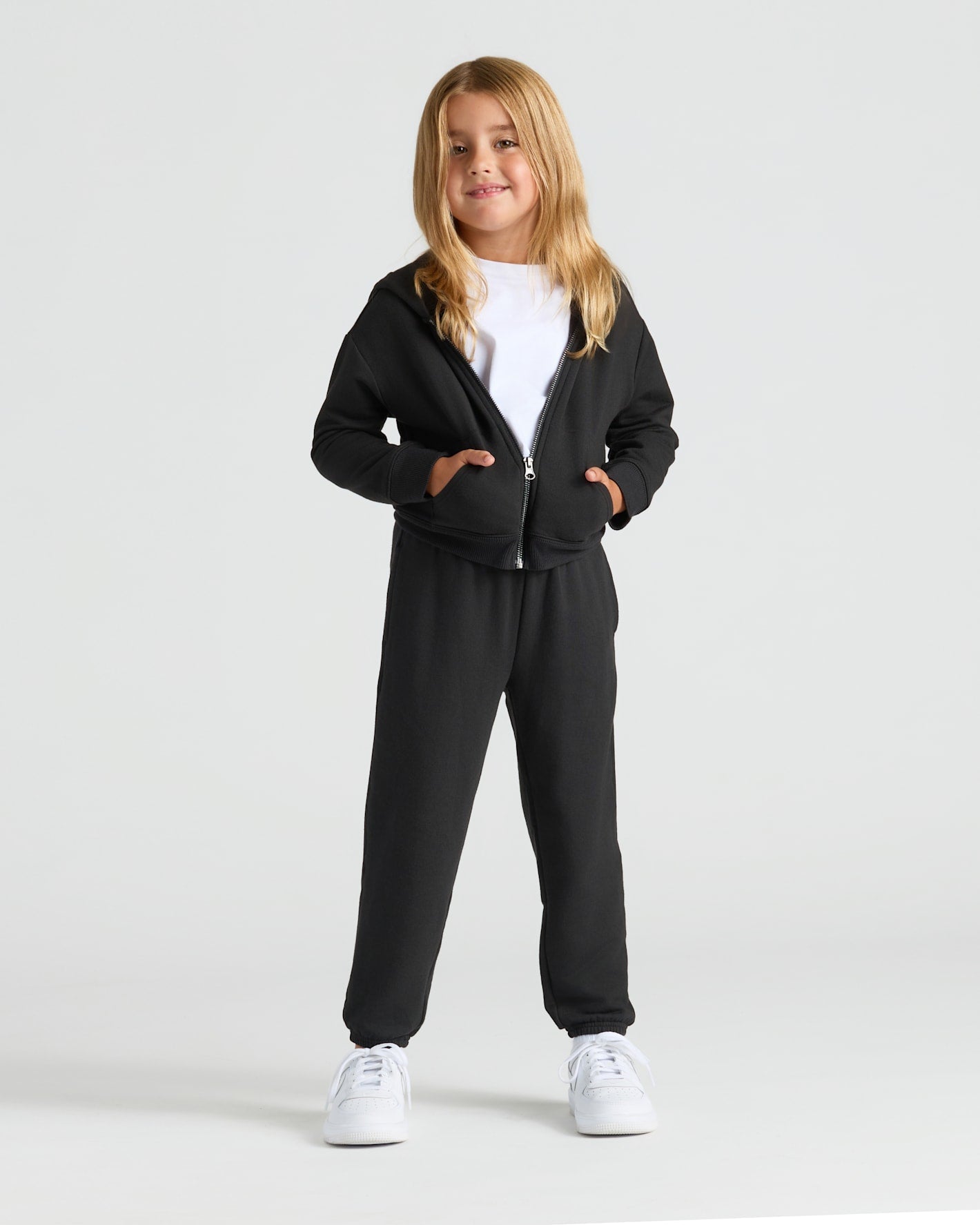 Girls Black & Electric Fuchsia Relaxed Joggers 2-Pack