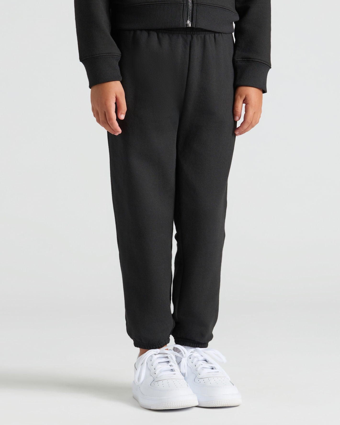 Girls Black Slouch Pullover Crew & Relaxed Jogger 2-Pack