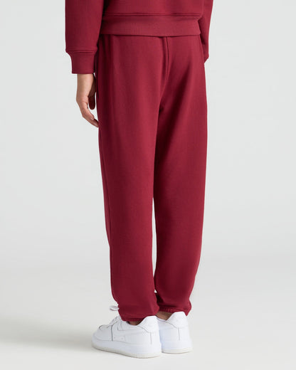 Girls Dark Maroon Slouch Pullover Crew & Relaxed Jogger 2-Pack
