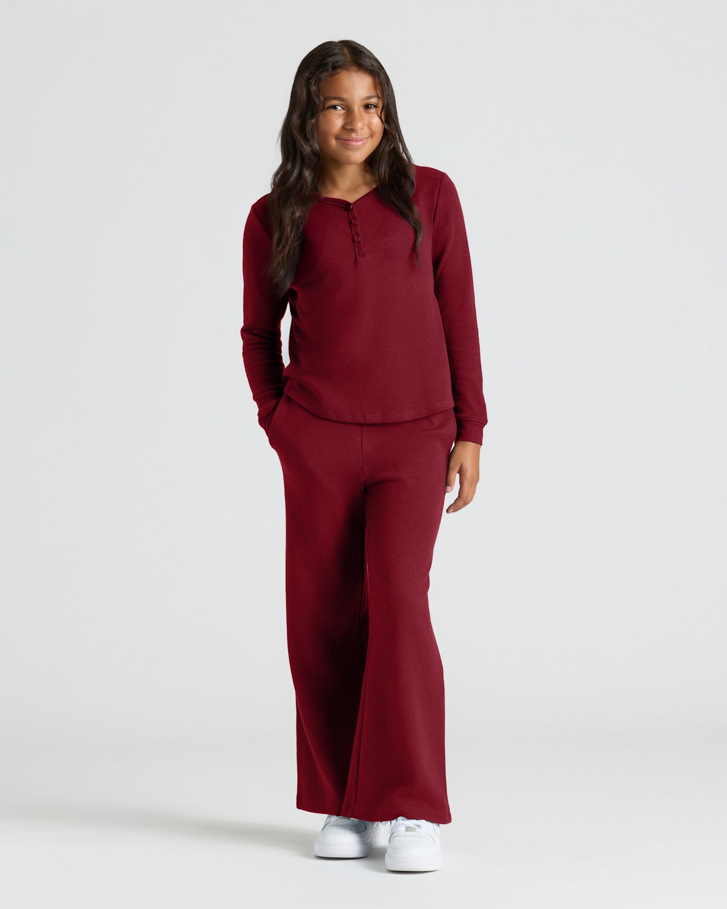 Girls Waffle Wide Leg Pants 3-Pack