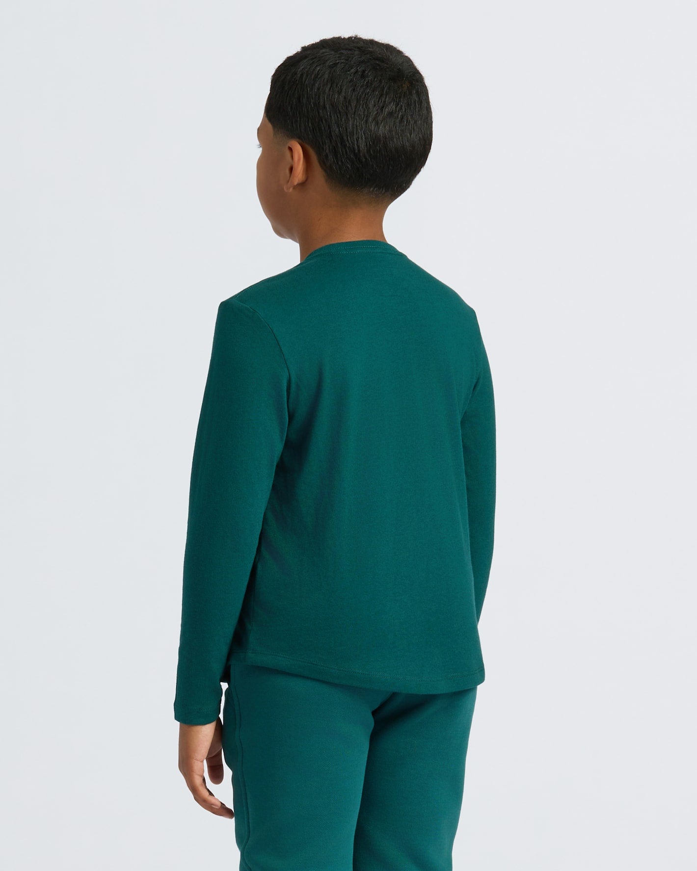 Boys' Classic Long Sleeve Curved Hem Crew Neck 6-Pack