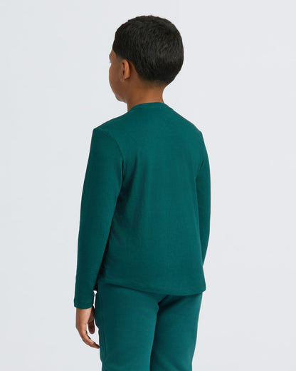 Boys' Classic Long Sleeve Curved Hem Crew Neck 6-Pack