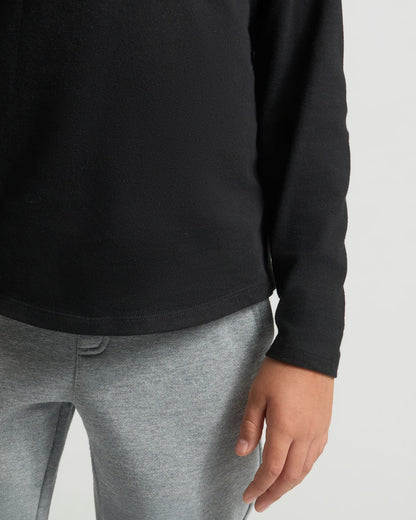 Boys' Classic Long Sleeve Curved Hem Crew Neck 6-Pack