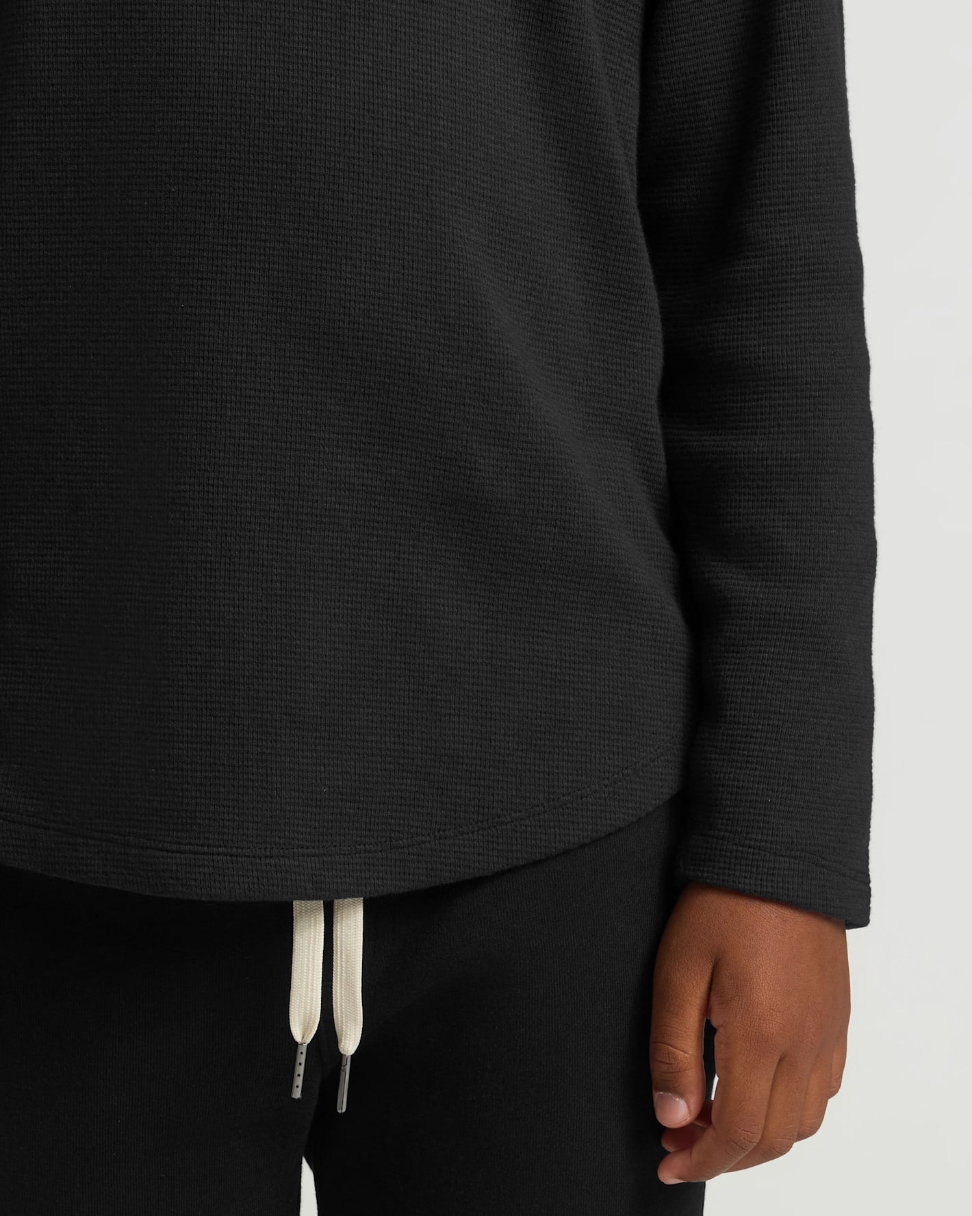 Boys' All Black Waffle Long Sleeve Henley 3-Pack
