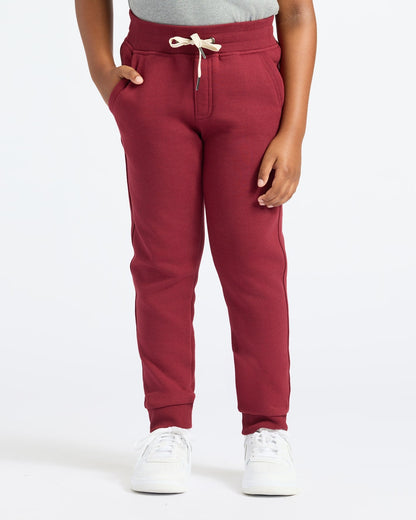 Boys Dark Maroon Full Zip Fleece Hoodie & Jogger 2-Pack