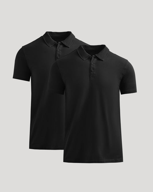 All Black Classic Polo 2-Pack
