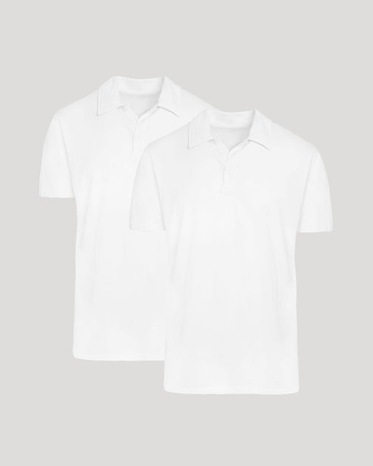 All White Classic Polo 2-Pack