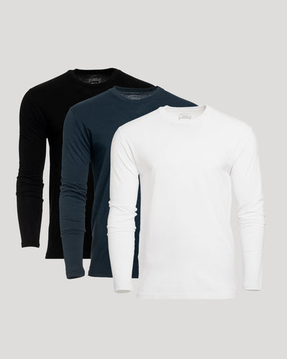 True Classic Men’s Long Sleeve Crew Neck Tee – Soft Cotton Stretch Fit, Tailored Everyday Shirt for Layering, Loungewear, or Streetwear Looks