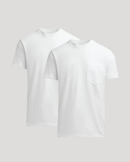 White Heavyweight Pocket Crew 2-Pack