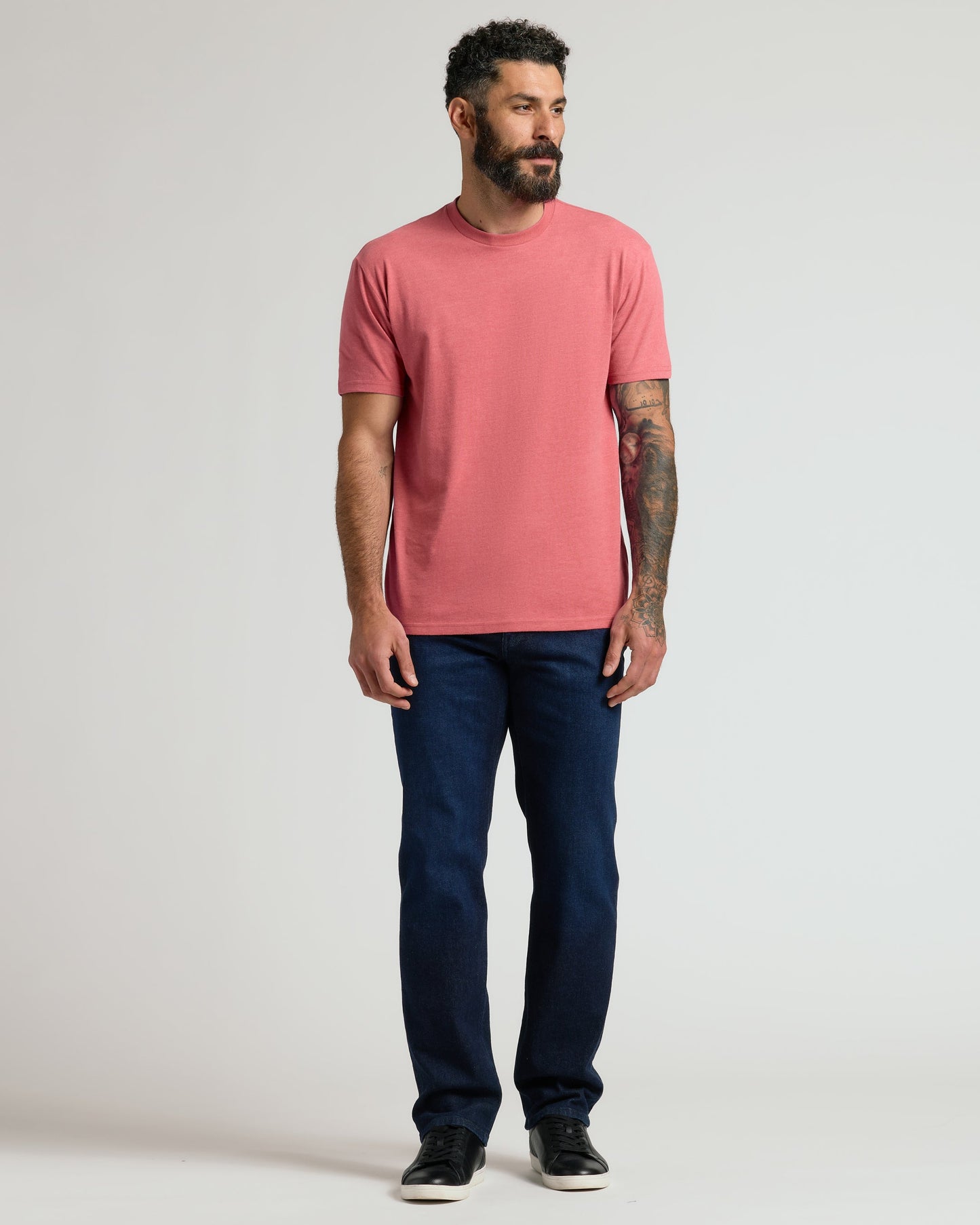 Heather Garnet Short Sleeve Crew Neck T Shirt