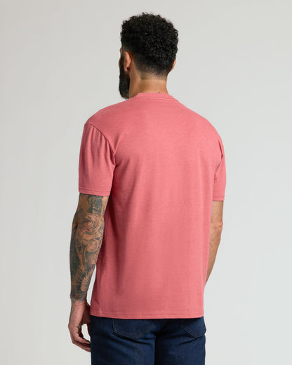 Heather Garnet Short Sleeve Crew Neck T Shirt