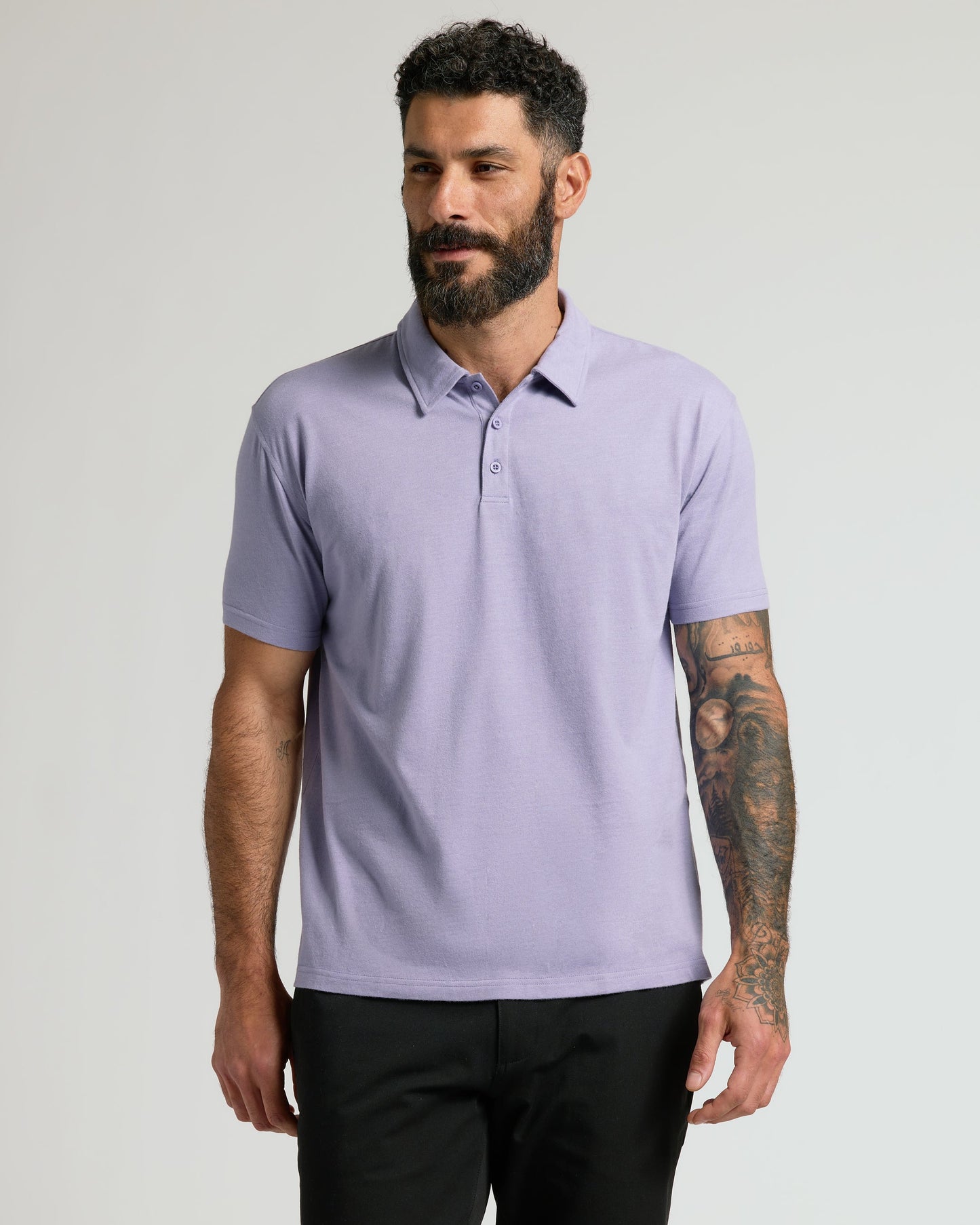 Heather Dark Orchid Short Sleeve Polo