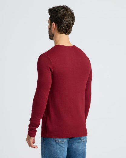 Seasonal Waffle Long Sleeve Henley 6-Pack