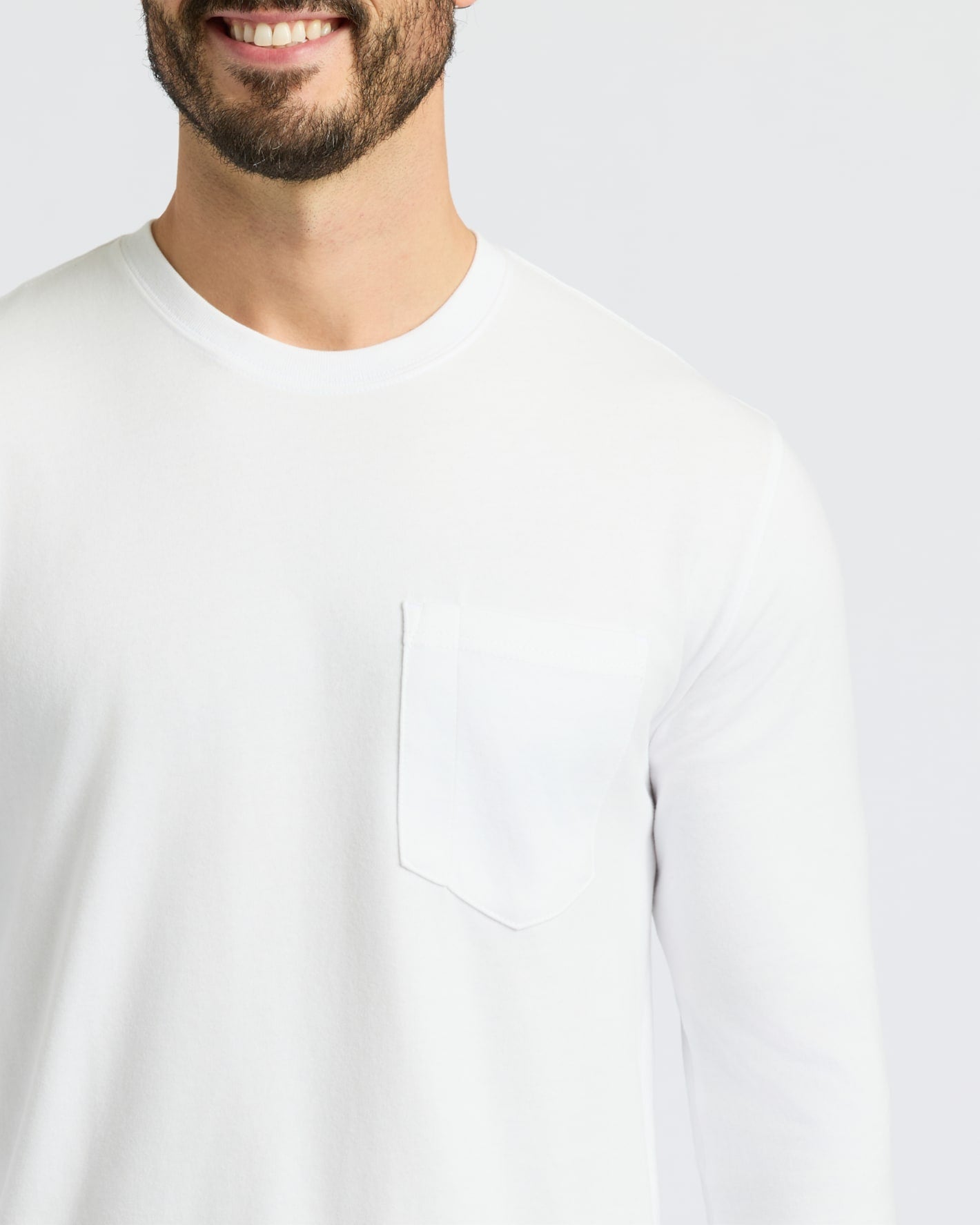 Heavyweight Long Sleeve Pocket Crew 4-Pack