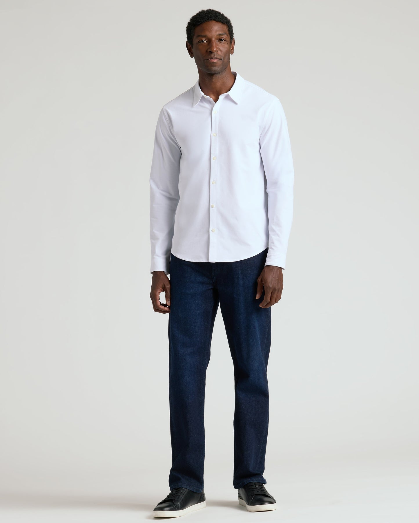 Oak & White Standard Long Sleeve Modern Knit Oxford 2-Pack