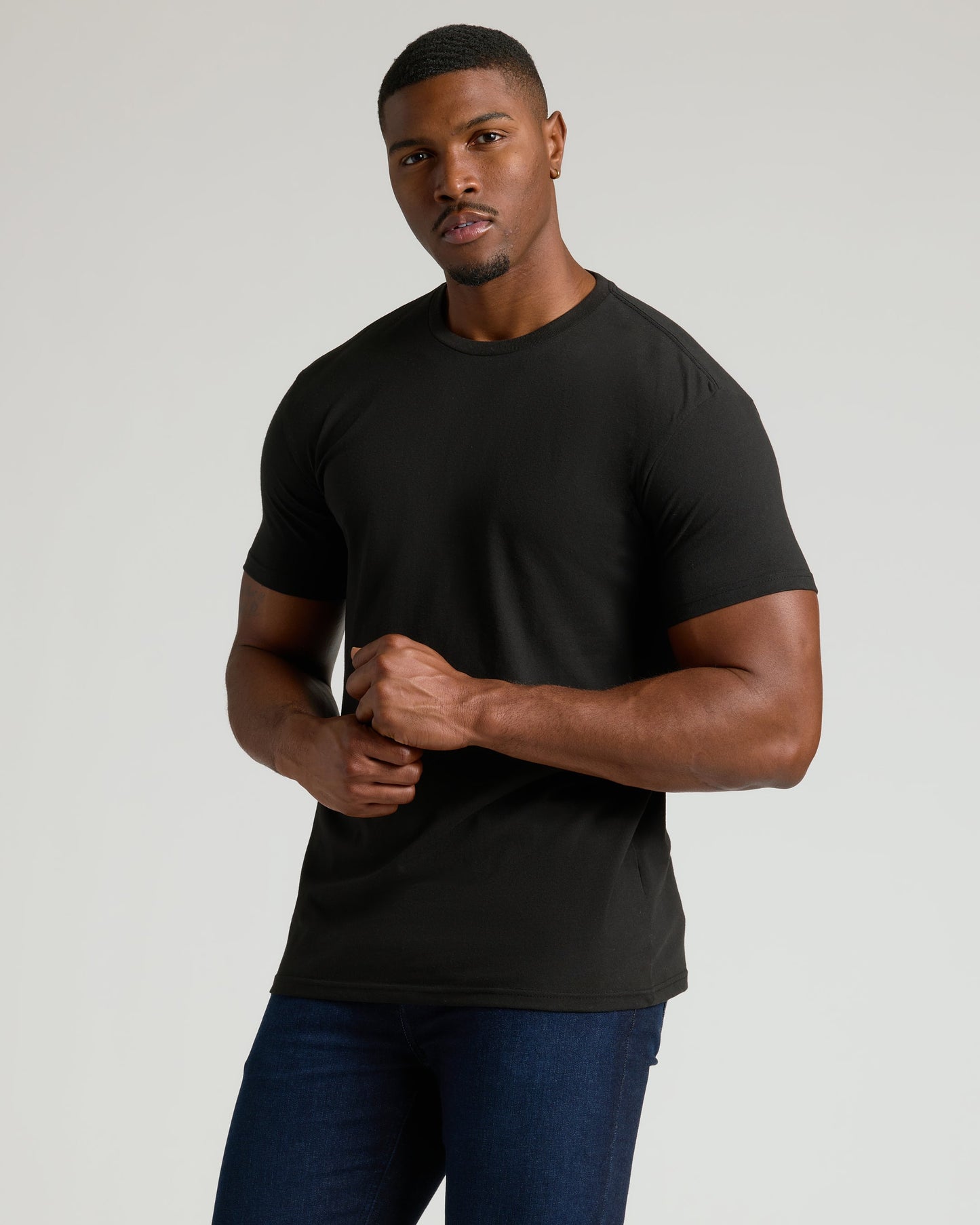 Black Classic Tall Straight Hem Crew Neck T-Shirt 2-Pack